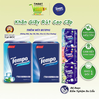 Lốc 4 gói khăn giấy rút tempo cao cấp - 90 tờ/ gói