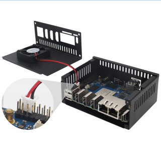 Vỏ sắt lắp ghép cho Orange Pi 5 Plus (kèm tản nhiệt và quạt)