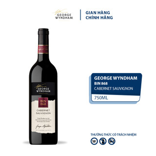 Rượu vang đỏ george wyndham bin 868 cabernet sauvignon nồng độ alc 14.5% 750ml không kèm hộp