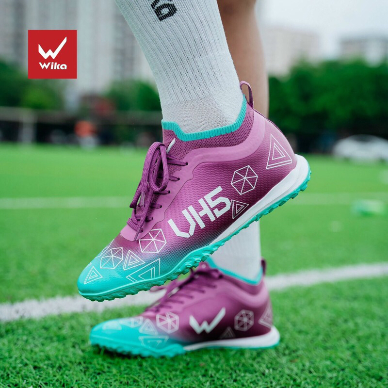 Giày đá banh bóng Wika Văn Hậu VH5 VH 5 size 37-44 màu vàng xanh sân cỏ nhân tạo khâu mũi đế cao su phủi nam nữ thi đấu