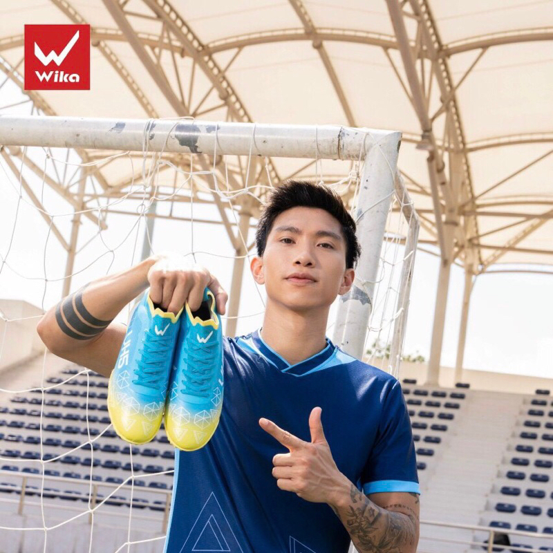 Giày đá banh bóng Wika Văn Hậu VH5 VH 5 size 37-44 màu vàng xanh sân cỏ nhân tạo khâu mũi đế cao su phủi nam nữ thi đấu