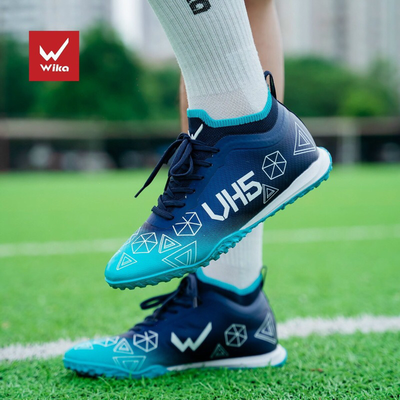 Giày đá banh bóng Wika Văn Hậu VH5 VH 5 size 37-44 màu vàng xanh sân cỏ nhân tạo khâu mũi đế cao su phủi nam nữ thi đấu