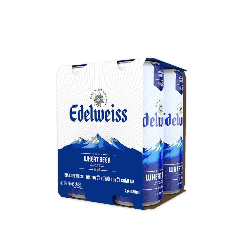 HỎA TỐC HCM - Lốc 4 lon Bia Tuyết - Edelweiss 330ml/lon