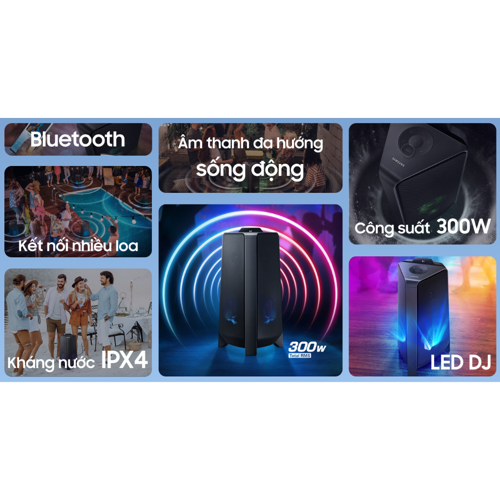 Loa tháp Samsung MX-T40 - Công suất 300W - Hàng mới Full Box 100% - Có kích hoạt bảo hành điện tử - Bảo hành tại nhà 12T
