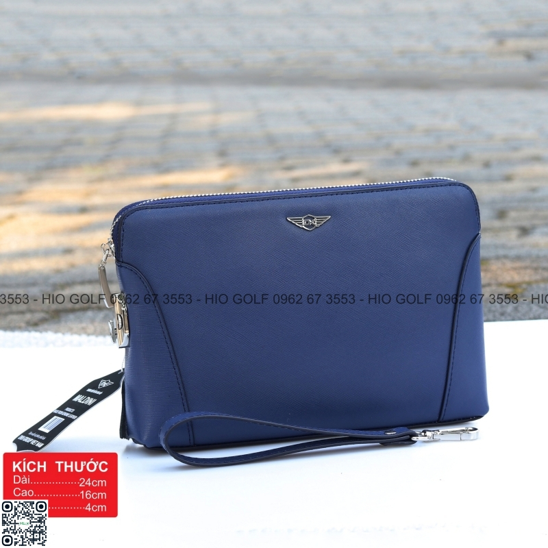 Túi Golf cầm tay da bò Saffiano khoá số - Túi cầm tay golf chính hãng Maldini