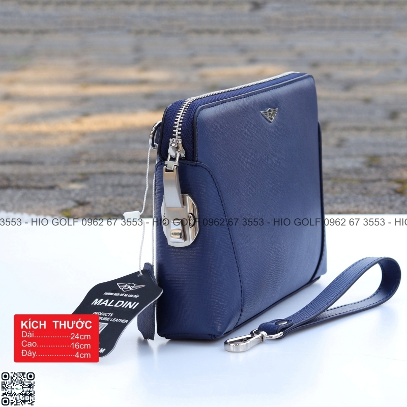 Túi Golf cầm tay da bò Saffiano khoá số - Túi cầm tay golf chính hãng Maldini