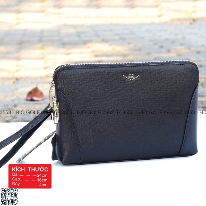 Túi Golf cầm tay da bò Saffiano khoá số - Túi cầm tay golf chính hãng Maldini