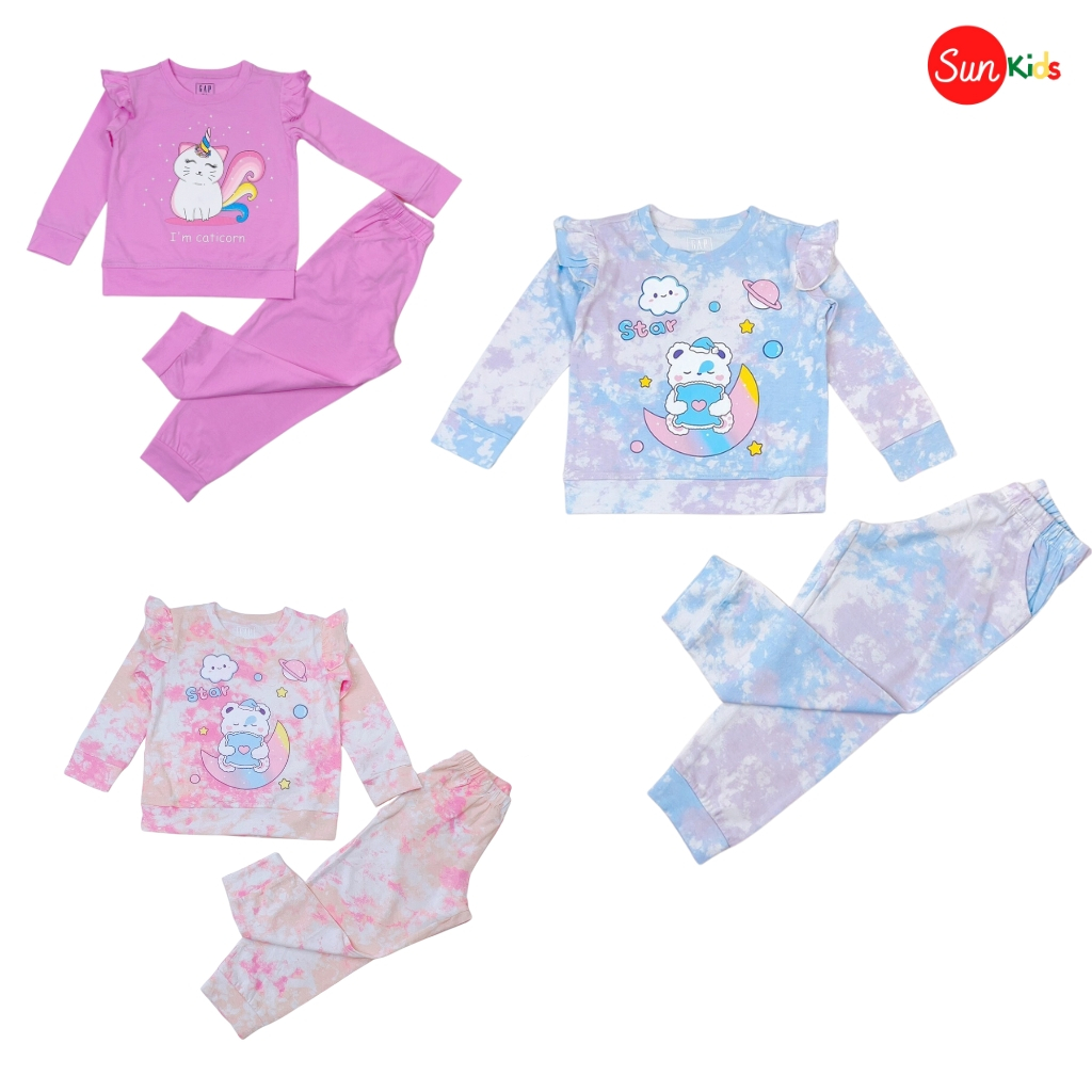 Bộ thu đông cho bé gái, đồ bộ thun bé gái chất cotton mềm mát, size 3-11 tuổi - SUNKIDS