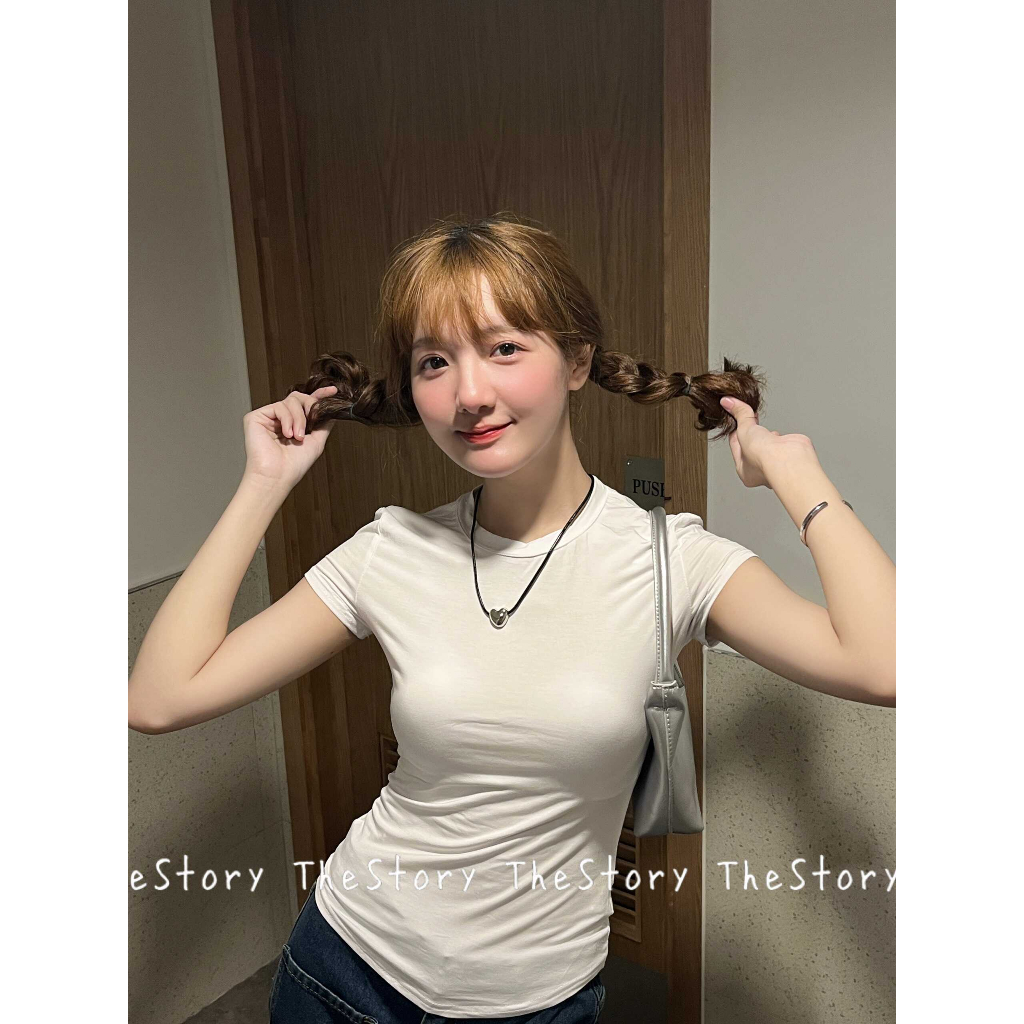 Áo thun trơn, tay ngắn dáng hơi ôm  A3195