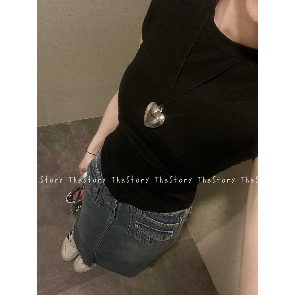 Áo thun trơn, tay ngắn dáng hơi ôm  A3195