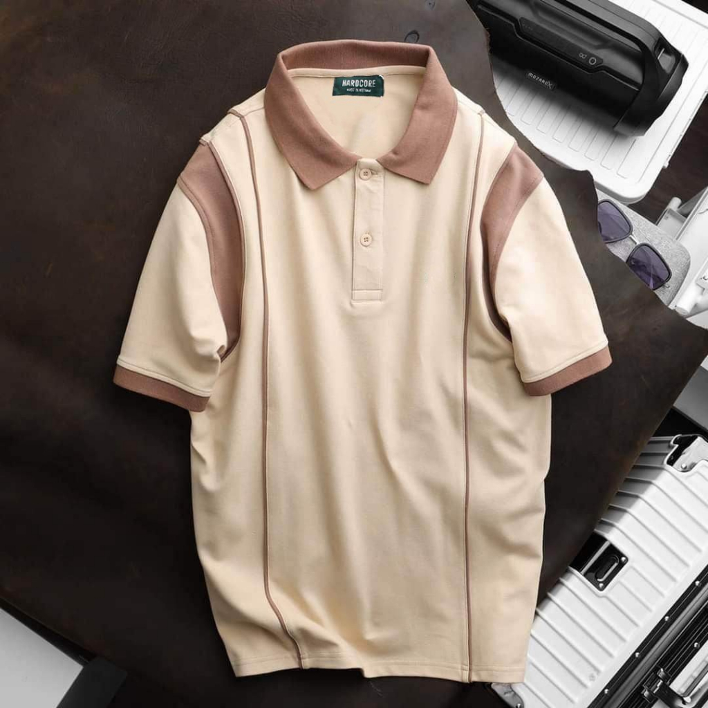 Áo thun polo phối màu viền sọc thời trang bigsize nam cỡ đại 140kg