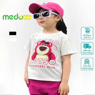 Áo thun cộc tay bé trai Medokids in hình gấu LOSTO dễ thương từ 10-32kg