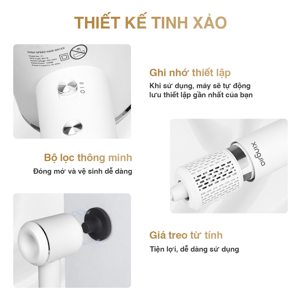 Máy sấy tóc ion âm tốc độ cao XingJia F1