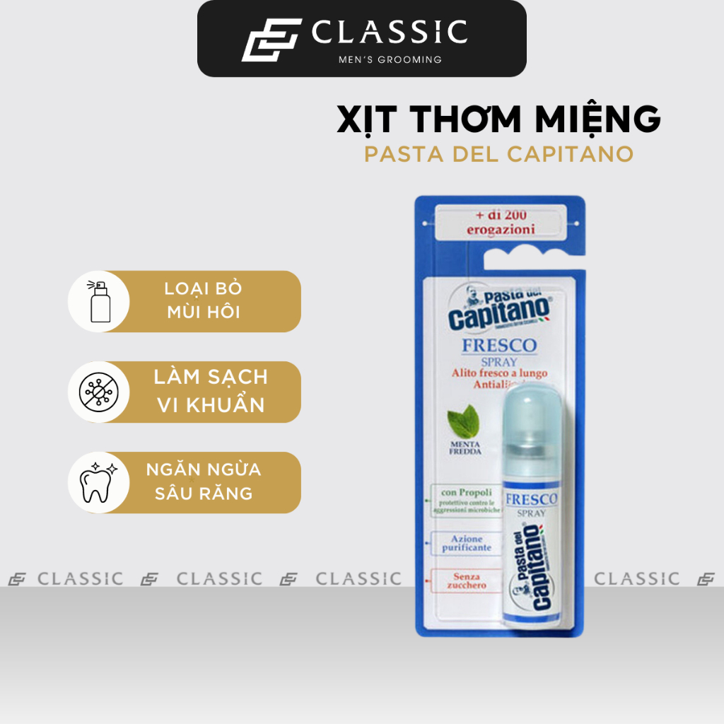 Xịt Thơm Miệng Pasta Del Capitano Mouth Spray 15ml