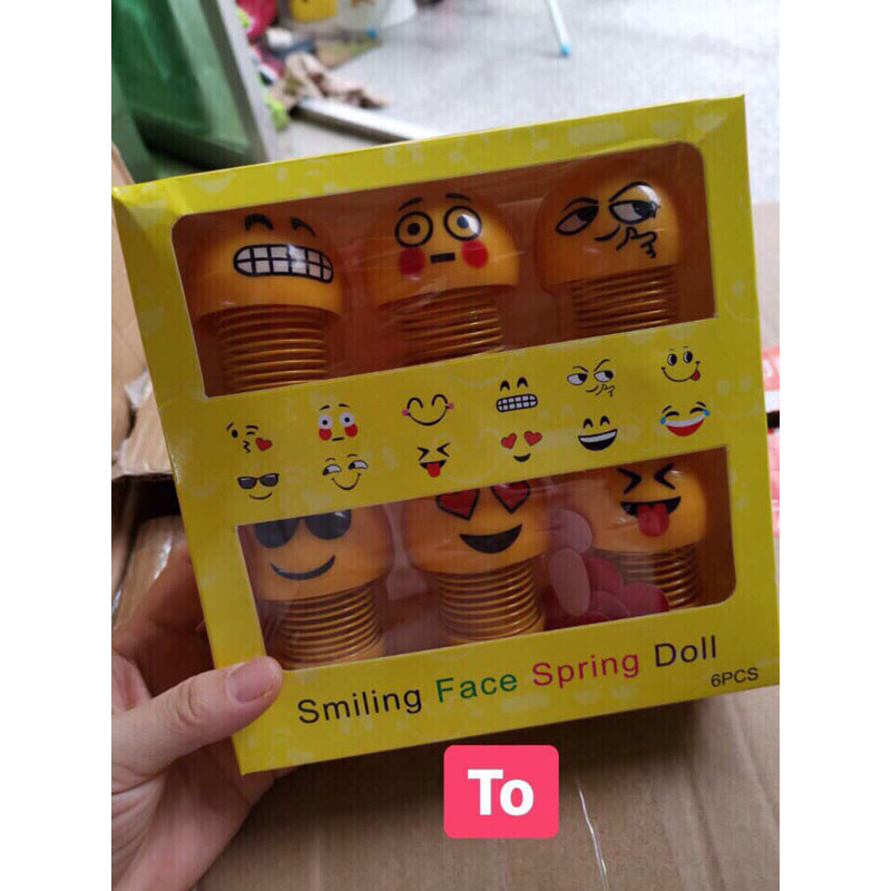 Bộ 6 con Thú nhún emoji mini lò xo, Sét 6 con thú nhún khác nhau, hàng đẹp,hàng chuẩn Phuzinshop