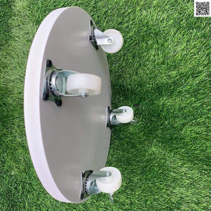 Đế di chuyển chậu cây gỗ nhựa composite có bánh xe nhựa trắng, đế để chậu cây chịu tải 150kg bền đẹp