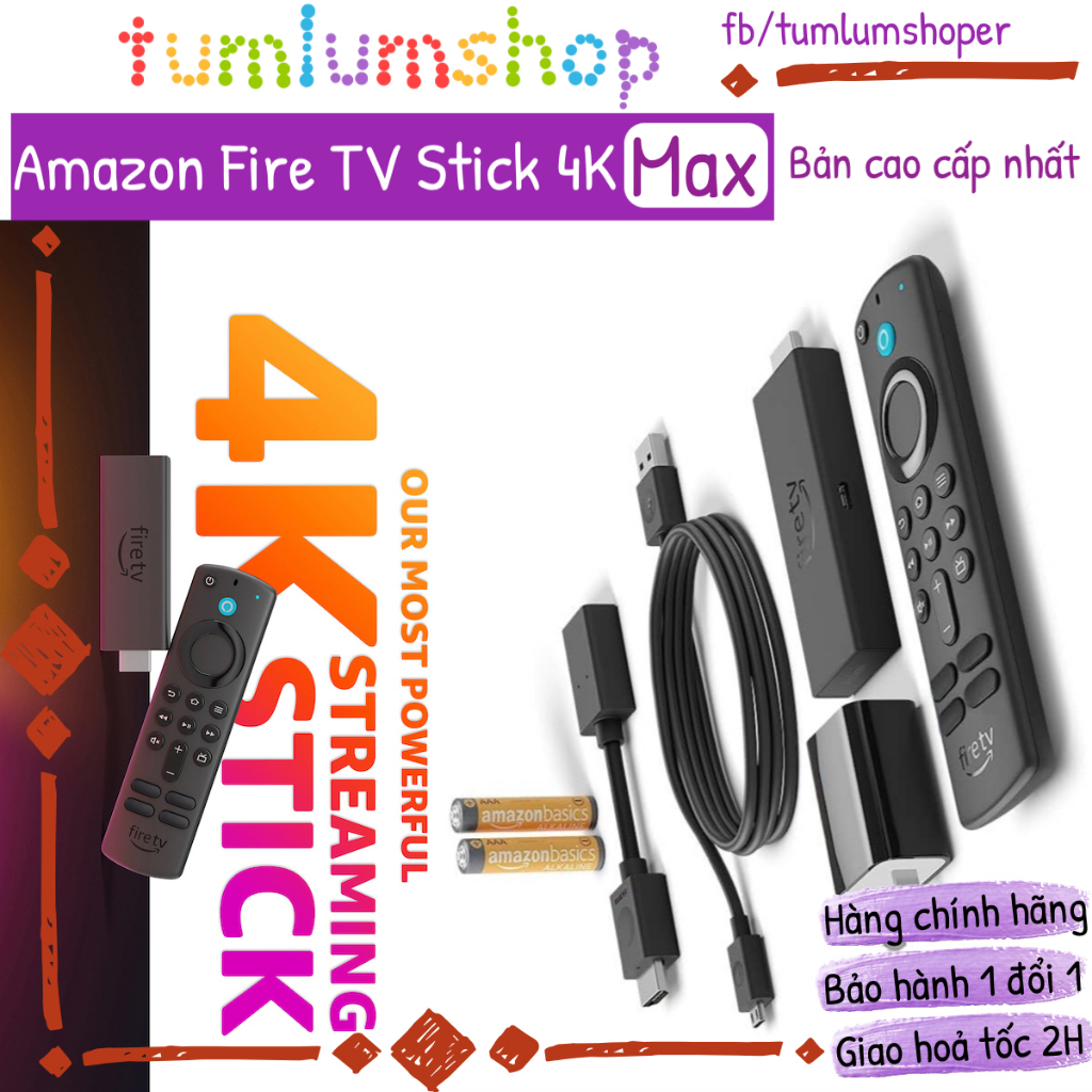 Amazon Fire TV Stick 4K Max [Bản xịn nhất] Thiết bị truyền phát video như android box