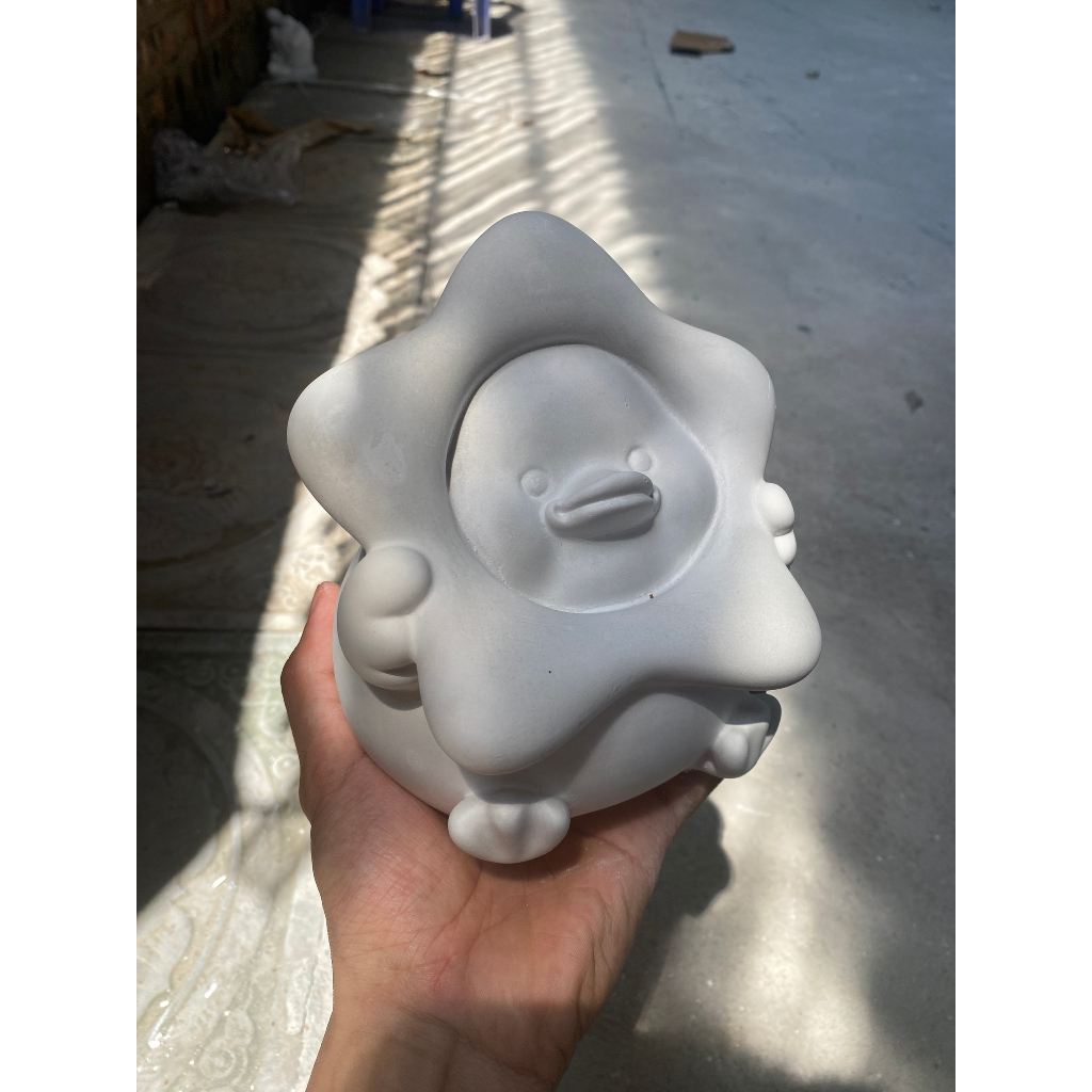 VỊT ĐỘI MŨ NGÔI SAO tượng thạch cao tô màu