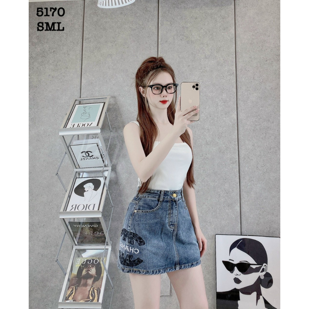 Quần bò ống suông LYB rách túi cạp cao cá tính năng động màu đen 83575