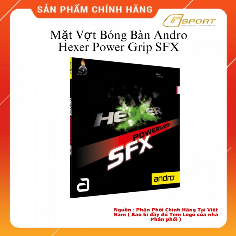 Mặt vợt bóng bàn Andro Hexer Power Grip SFX