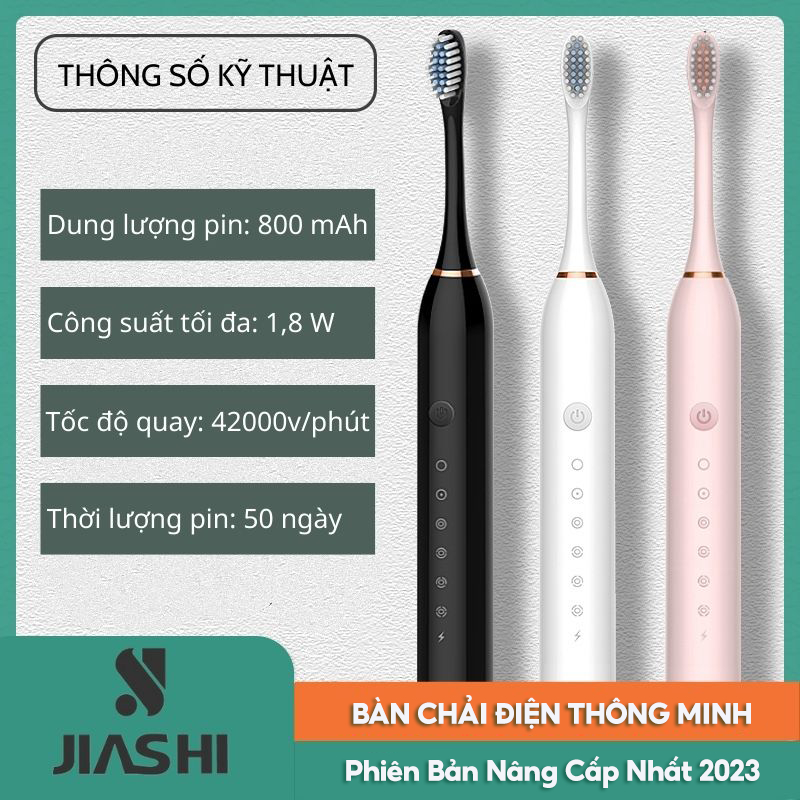 Bàn chải điện đa năng HEYLOOK, máy đánh răng Sonic X3 sóng âm 6 chế độ