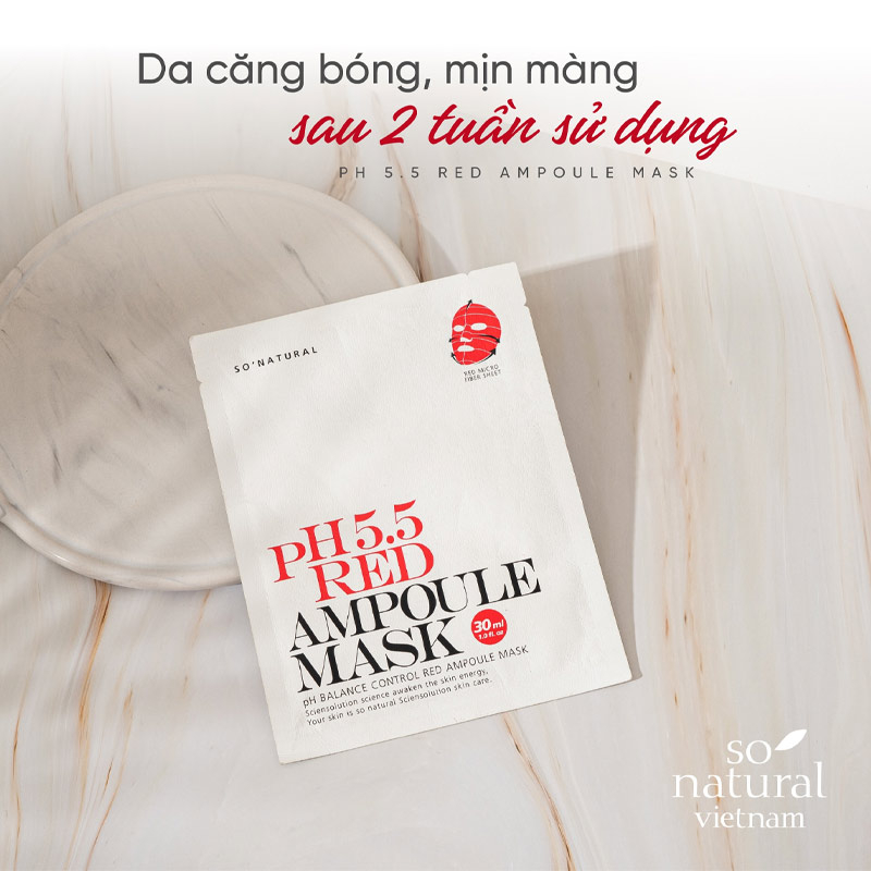 Mặt Nạ Dưỡng Da Cân Bằng Độ PH So Natural PH 5.5 Red Ampoule Mask 30ml/miếng