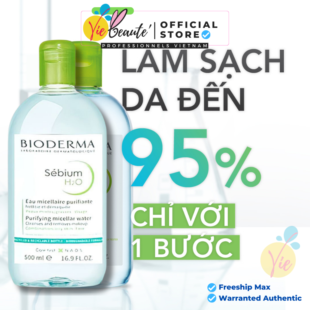 Nước tẩy trang Bioderma cho da dầu mụn, nhạy cảm - Bioderma Sensibio + Sebium H2O 500ml