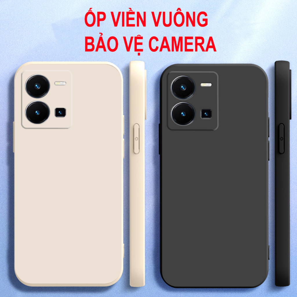 Ốp lưng Vivo Y35 / V25 / V25E / Y22S / T1 5G cạnh vuông, viền vuông, tpu dẻo mền mịn siêu bền