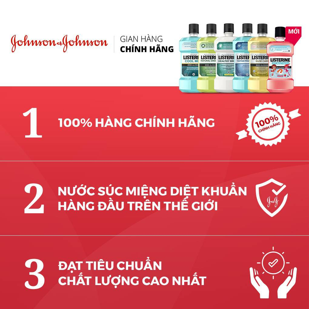 [GIFT] Combo 4 Nước súc miệng không cay giúp hơi thở thơm mát Listerine Cool Mint Zero - Dung tích 100ml