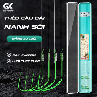 Bảng 20 cặp thẻo câu đài nanh sói buộc sẵn lưỡi câu cá thép carbon thẻo câu đài cao cấp