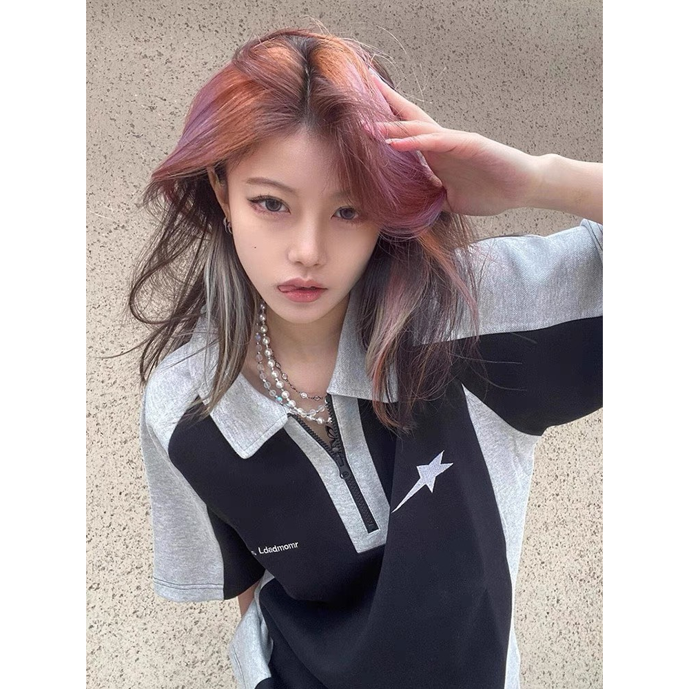 Áo Polo Phối Khoá Kéo thêu SuperStar UzangShop Local Brand Polo Unisex Nam Nữ Oversize - NC1996