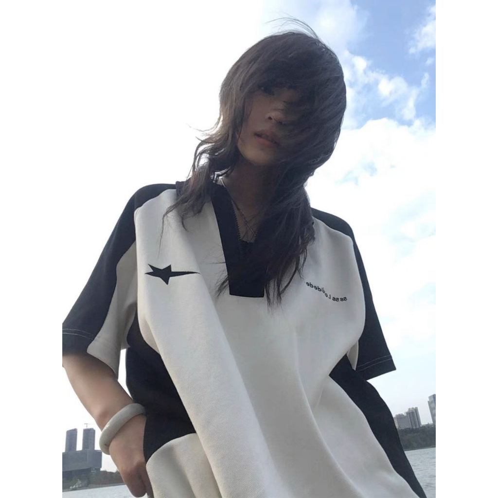 Áo Polo unisex Phối Khoá Kéo thêu SuperStar Uzangshop Local Brand Polo Unisex Nam Nữ đều măc Oversize - NC1996