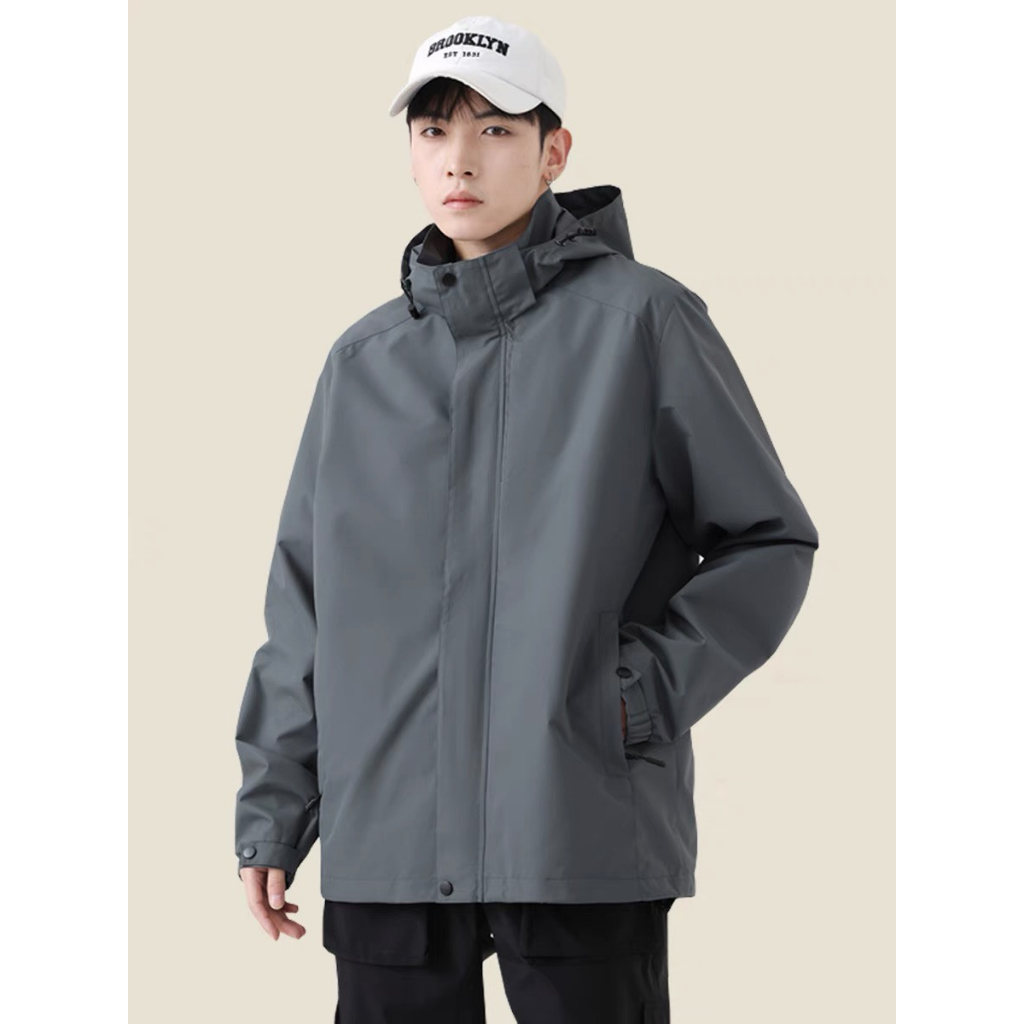 Áo khoác gió unisex 2 lớp dày dặn Logo trước + Có túi bên trong - Áo khoác dù nam nữ form rộng, KG2 - Uzangshop