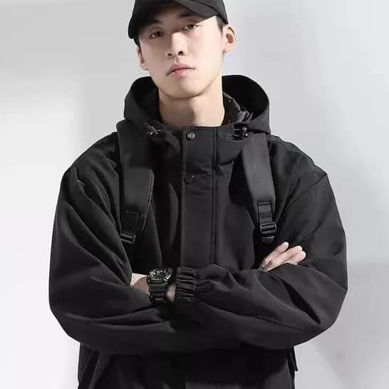 Áo khoác gió unisex 2 lớp dày dặn Logo trước + Có túi bên trong - Áo khoác dù nam nữ form rộng, KG2 - Uzangshop