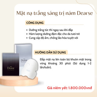 Mặt Nạ Naris Dearse White Soothing Mask trắng da hộp 10 miếng