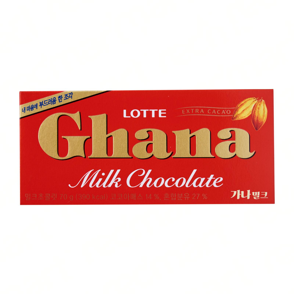 Socola Sữa/Sữa Đắng Lotte Ghana Hàn Quốc Gói 70G