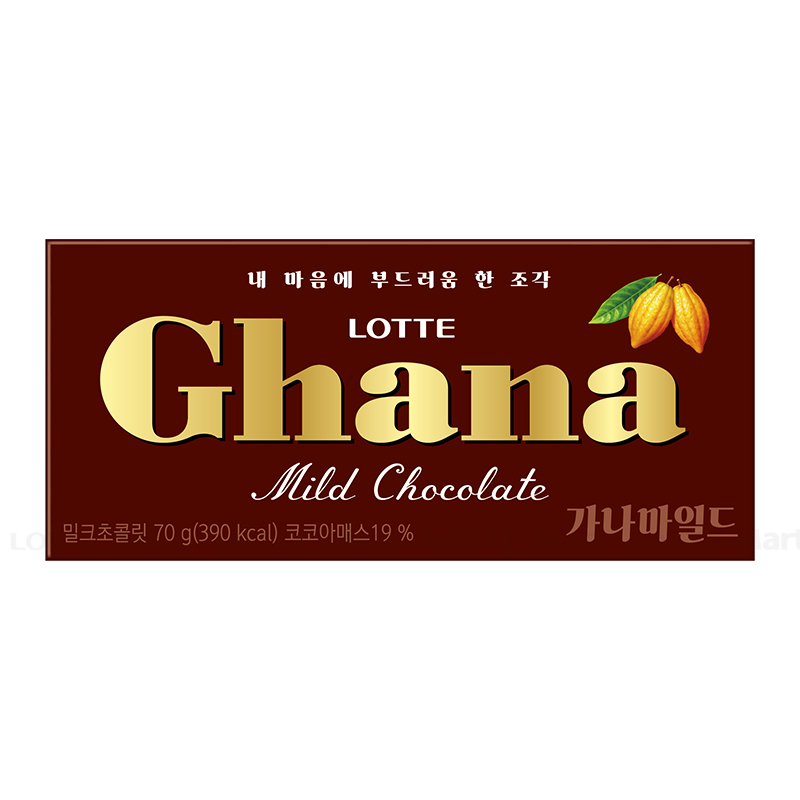 Socola Sữa/Sữa Đắng Lotte Ghana Hàn Quốc Gói 70G