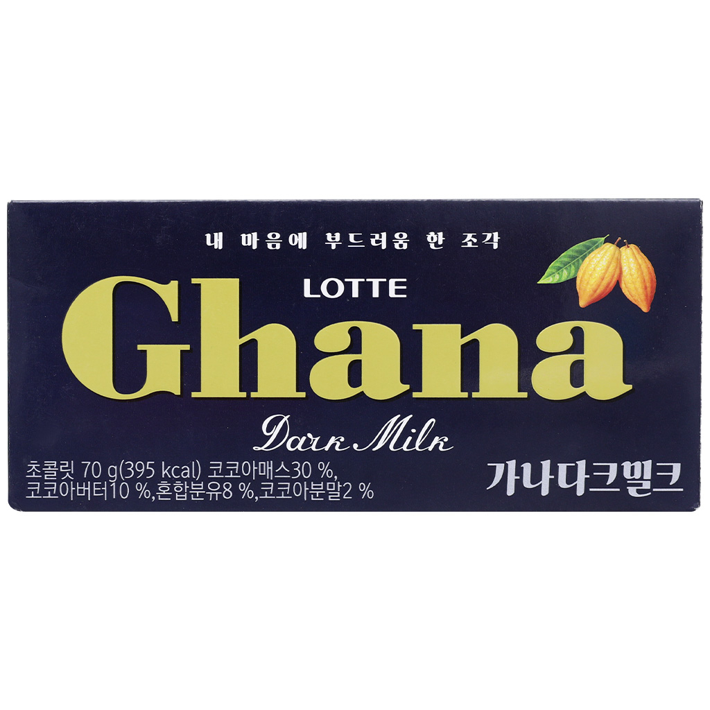 Socola Sữa/Sữa Đắng Lotte Ghana Hàn Quốc Gói 70G