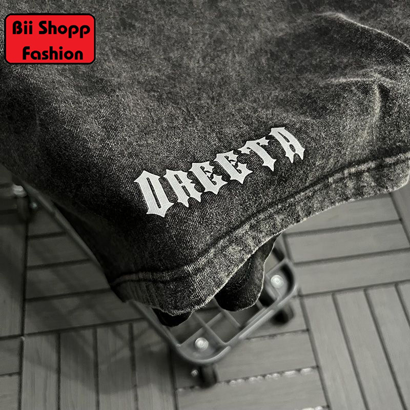 Áo thun Loang Đen unisex Local brand Chữ Cổ - Áo phông wash đen Ullzang tay lỡ nam nữ 100% Cotton.