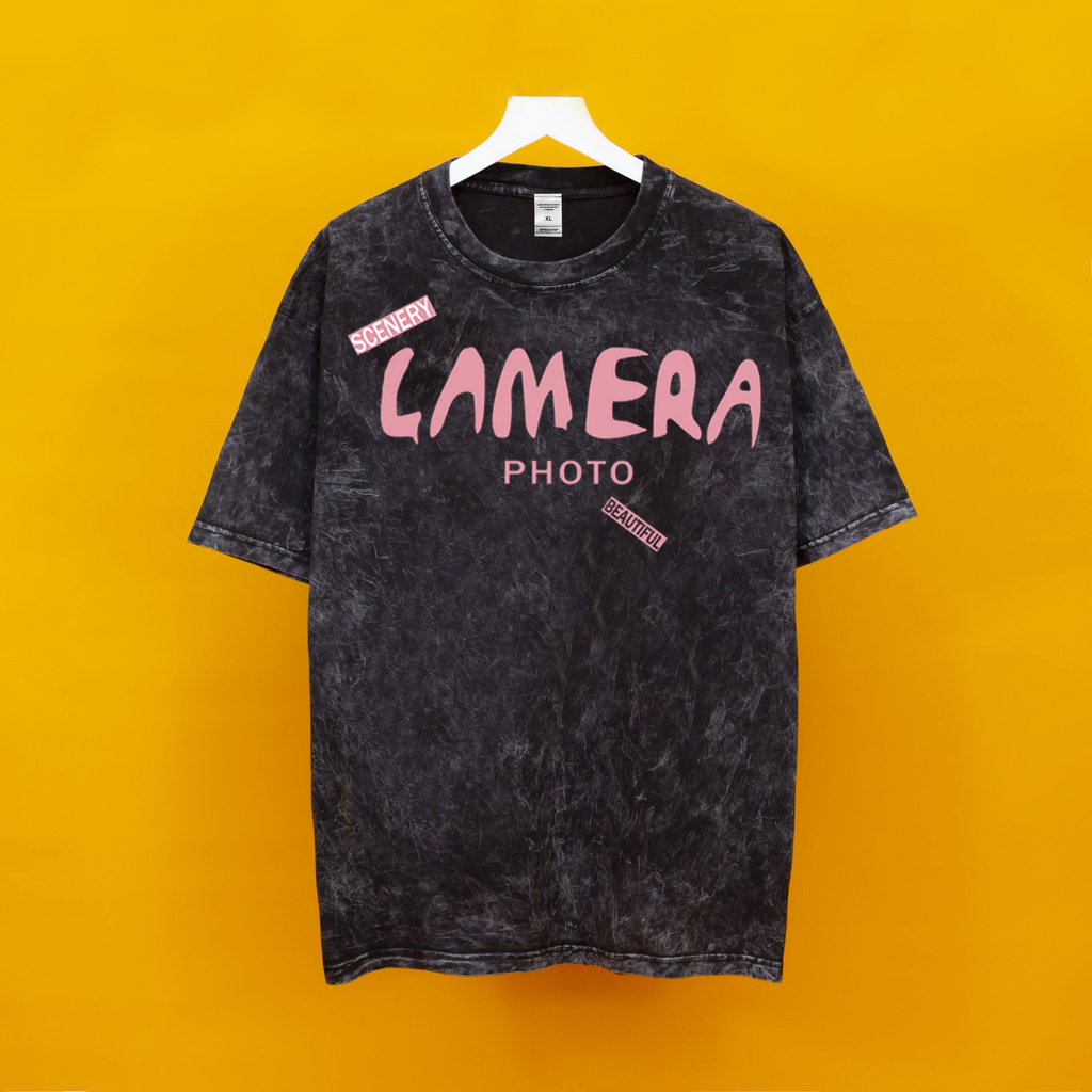 Áo thun Loang unisex Local brand Chữ Hồng - Áo phông wash đen Ullzang tay lỡ nam nữ 100% Cotton.