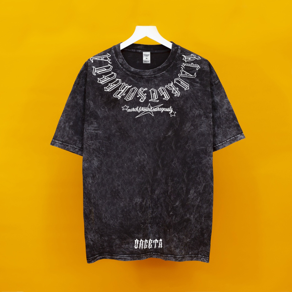 Áo thun Loang Đen unisex Local brand Chữ Cổ - Áo phông wash đen Ullzang tay lỡ nam nữ 100% Cotton.