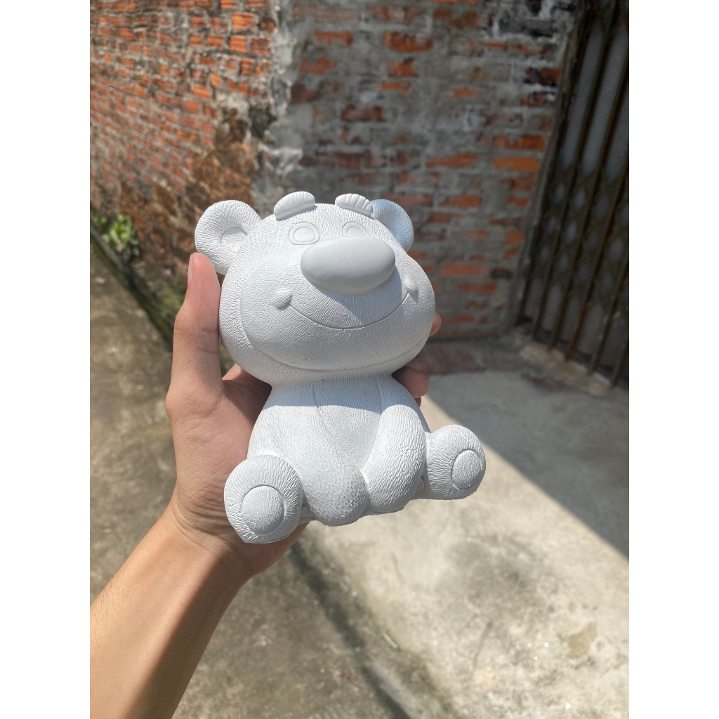 GẤU DÂU tượng thạch cao tô màu size vừa