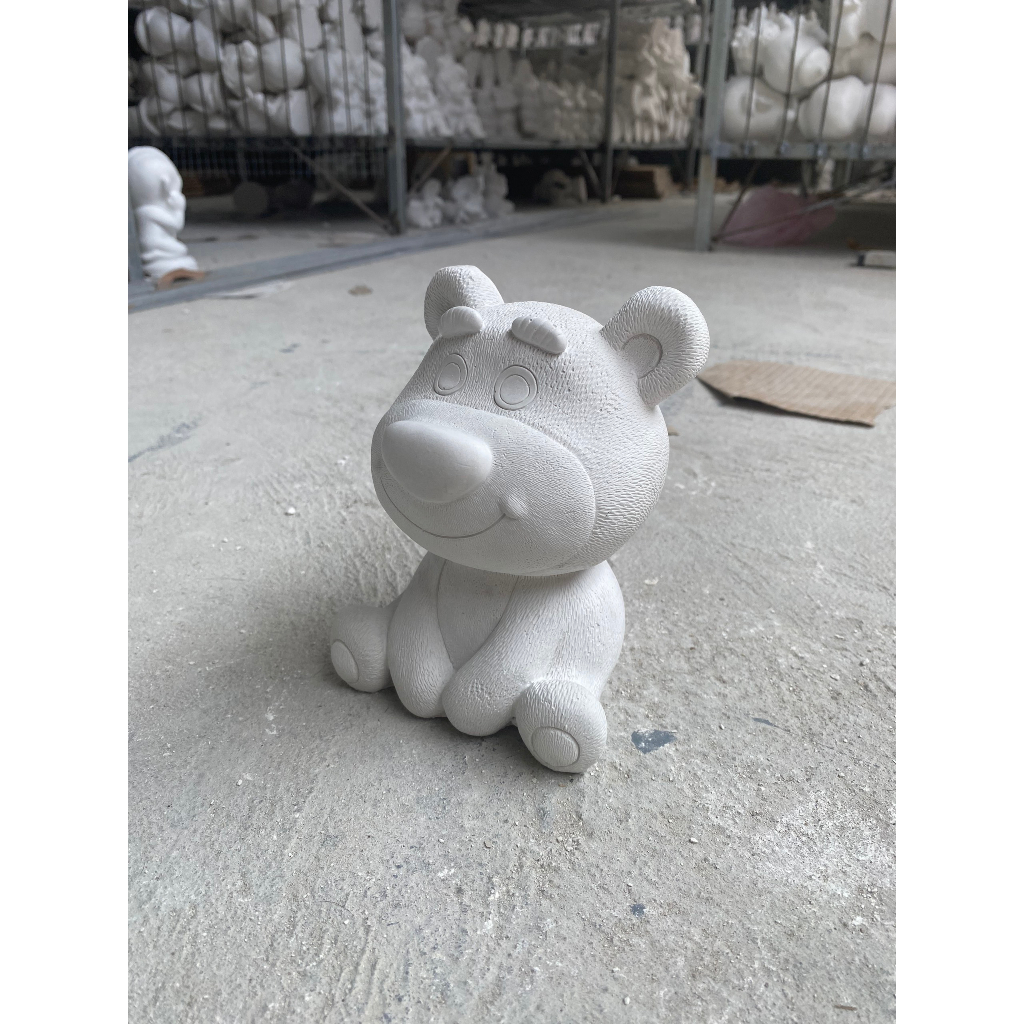 GẤU DÂU tượng thạch cao tô màu size vừa