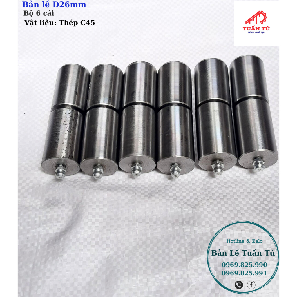 Bản lề D26mm - Bộ 6 cái (Thép C45)