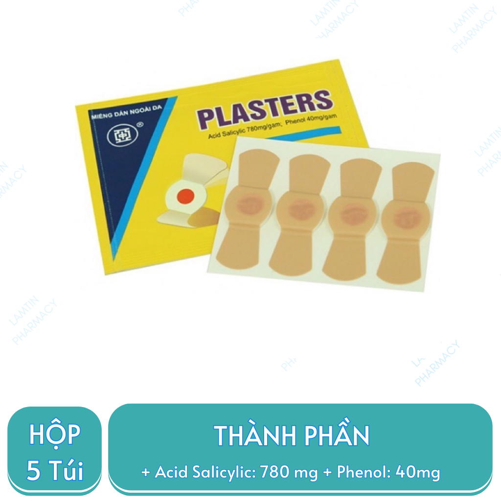 ✔ Plaster Miếng dán mụn cóc mụn cơm trên da ban chân bàn tay hộp 20 miếng