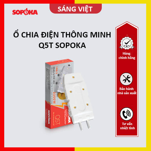 Ổ chia điện SOPOKA Q3T-Q5T chia 3 chia 5 chịu tải đa năng siêu gọn, siêu tiết kiệm | Đầu nối thông minh chịu tải SOPOKA