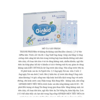 Men tiêu hóa cho trẻ biếng ăn Ginkid