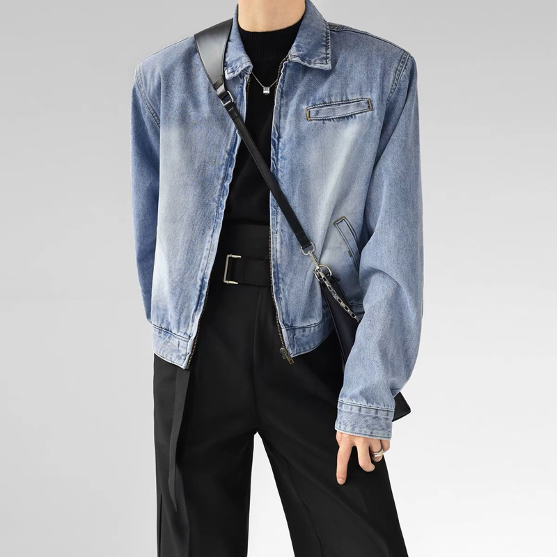 ÁO KHOÁC DENIM KHOÁ KÉO TENPO | Denim Jacket Zip Wash AK07