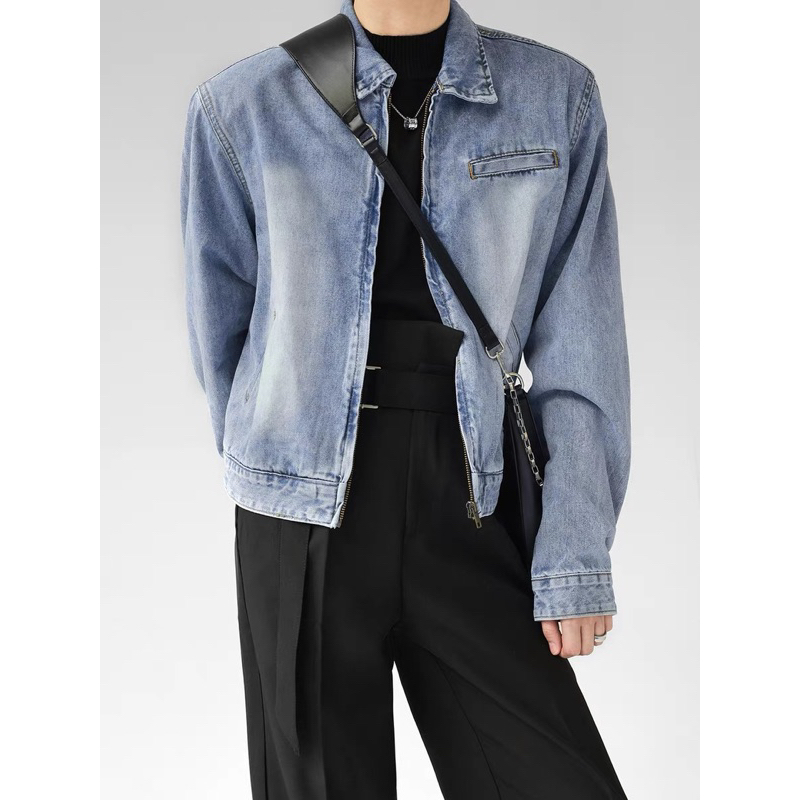 ÁO KHOÁC DENIM KHOÁ KÉO TENPO | Denim Jacket Zip Wash AK07