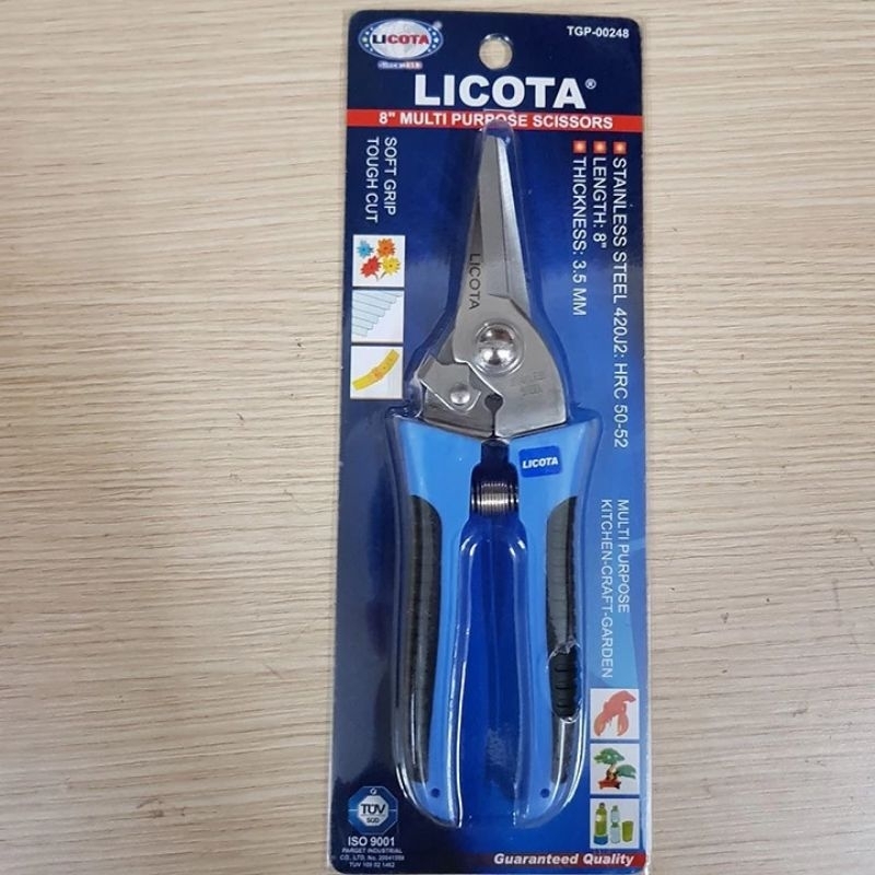 Kìm cắt cành cây mũi thẳng 8inch Licota Đài Loan